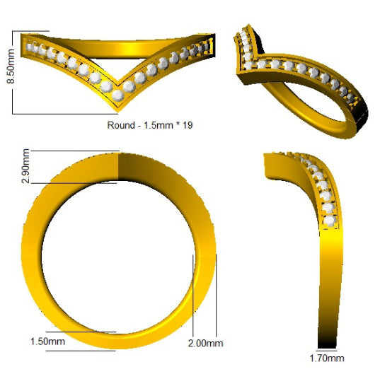 SL7292 — Ring - 9k Yellow Gold detail