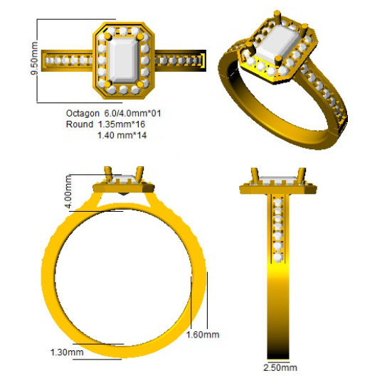 SL7302 — Ring - 9k Yellow Gold detail