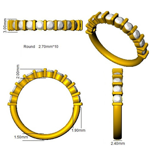 SL7343 — Ring - 9k Yellow Gold detail