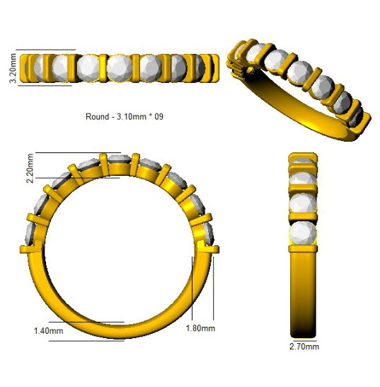SL7344 — Ring - 9k Yellow Gold detail