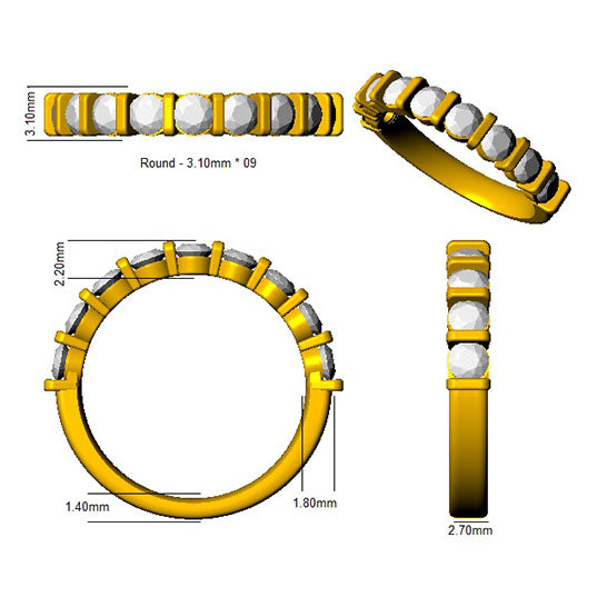 SL7344 — Ring - 9k Yellow Gold detail