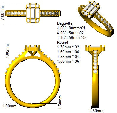 SL7376 — Ring - 9k Yellow Gold detail