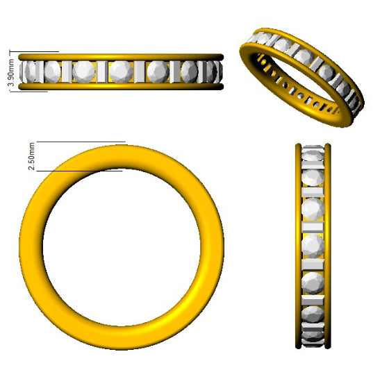 SL7396 — Ring - Platinum Plat detail