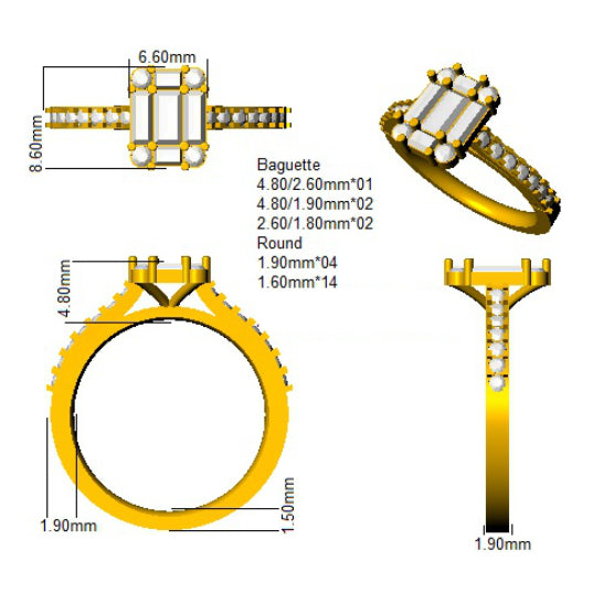 SL7414 — Ring - 9k Yellow Gold detail