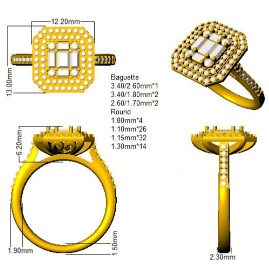 SL7418 — Ring - 9k Yellow Gold detail