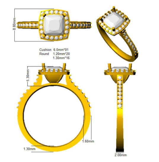SL7442A — Ring - 9k Yellow Gold detail