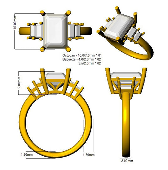 SL7460 — Ring - 9k Yellow Gold detail