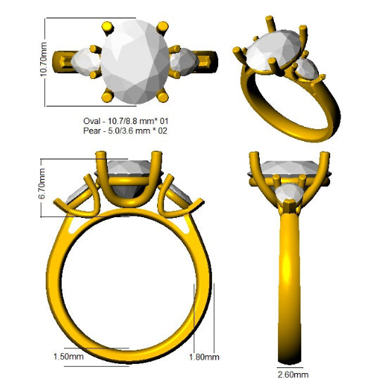 SL7487 — Ring - 9k Yellow Gold detail