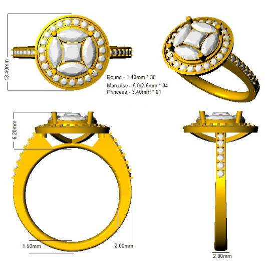 SL7611 — Ring - 9k Yellow Gold detail