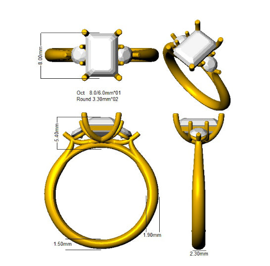 SL7690 — Ring - 9k Yellow Gold detail