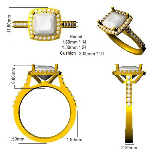 SL7695 — Ring - 9k Yellow Gold detail