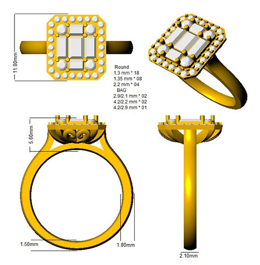 SL7727 — Ring - 9k Yellow Gold detail