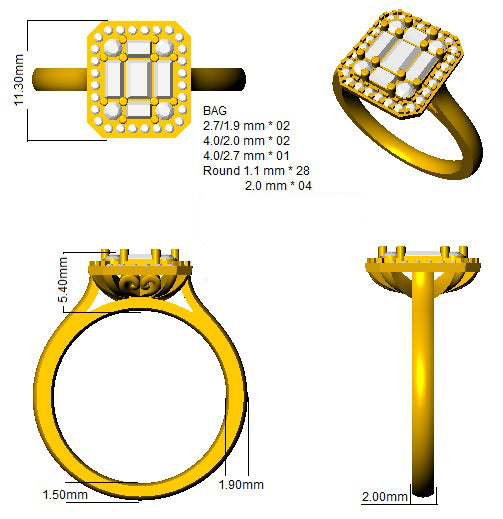 SL7728 — Ring - 9k Yellow Gold detail