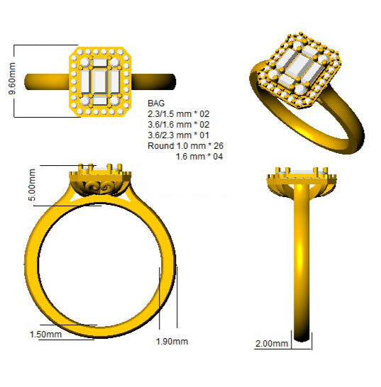 SL7729 — Ring - 9k Yellow Gold detail