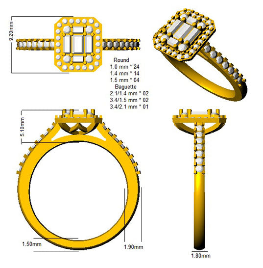SL7730 — Ring - 9k Yellow Gold detail
