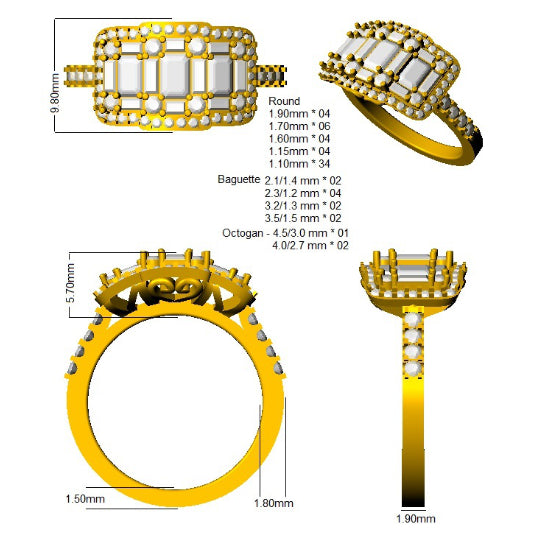 SL7745 — Ring - 9k Yellow Gold detail