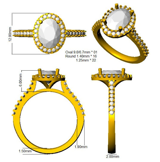 SL7978 — Ring - 9k Yellow Gold detail
