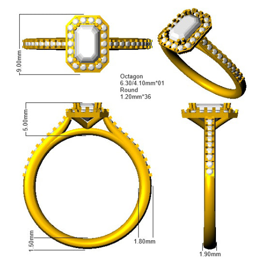 SL8042 — Ring - 9k Yellow Gold detail