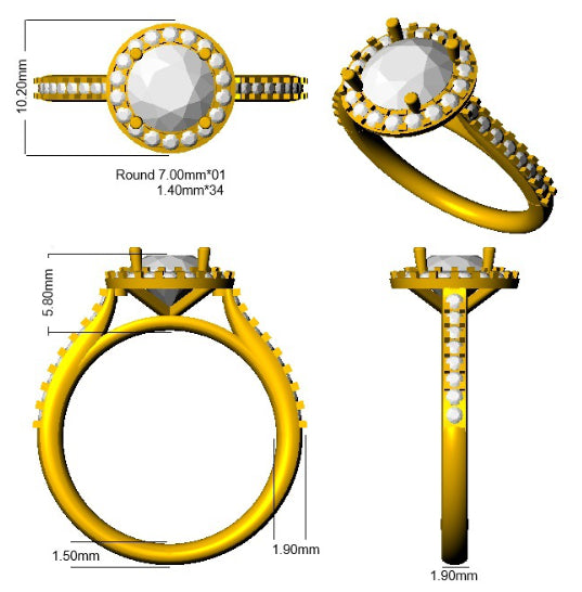 SL8278 — Ring - 9k Yellow Gold detail