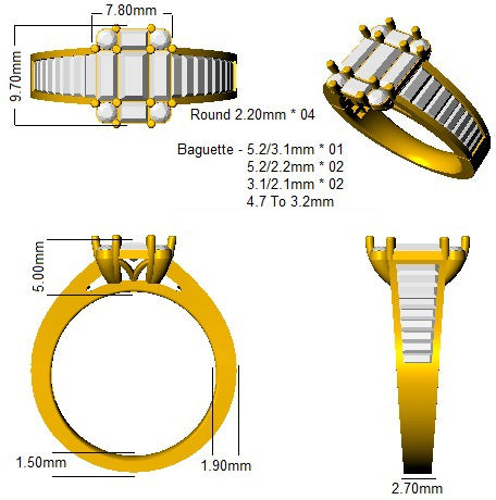 SL8304 — Ring - 9k Yellow Gold detail