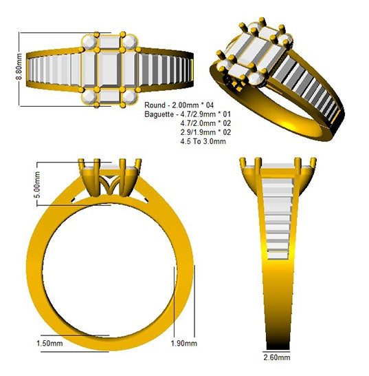 SL8305 — Ring - 9k Yellow Gold detail