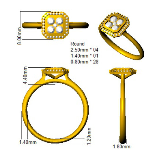 SL8324 — Ring - 9k Yellow Gold detail