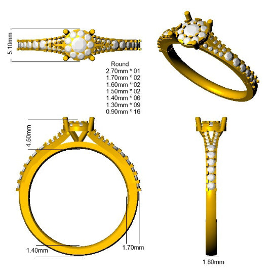 SL8326 — Ring - 9k Yellow Gold detail