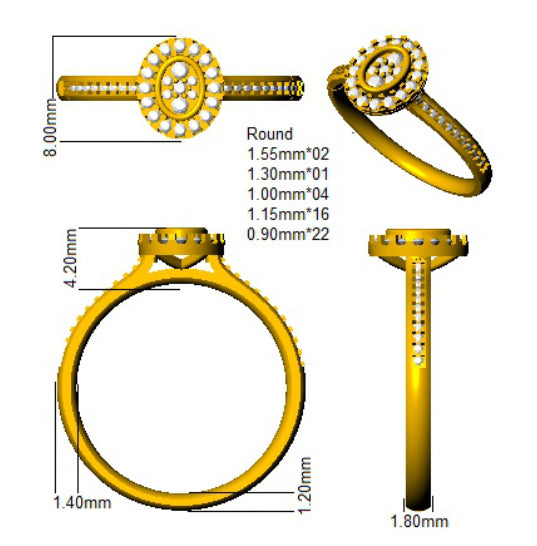 SL8338 — Ring - 9k Yellow Gold detail