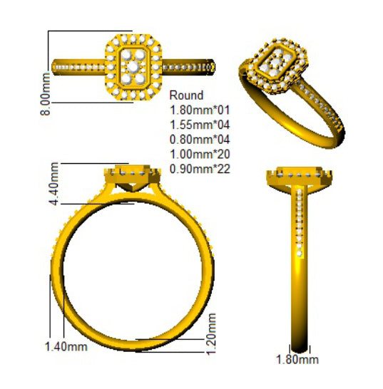 SL8340 — Ring - 9k Yellow Gold detail