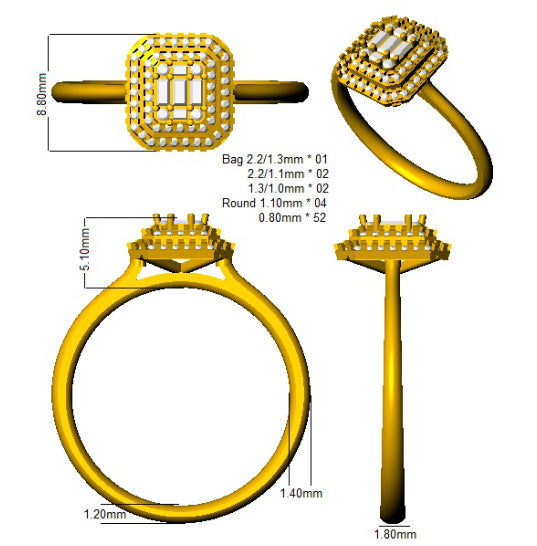 SL8348 — Ring - 9k Yellow Gold detail