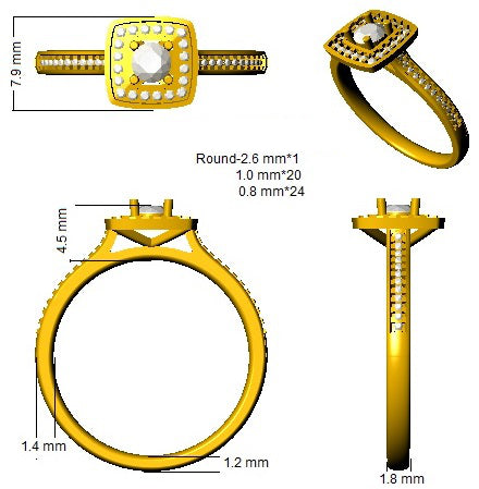 SL8351 — Ring - 9k Yellow Gold detail