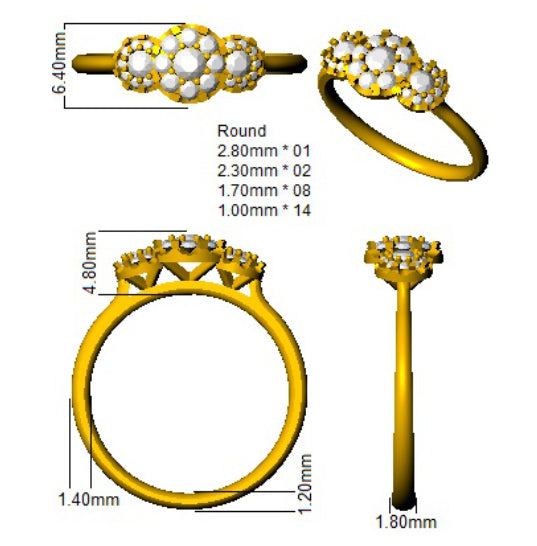 SL8354 — Ring - 9k Yellow Gold detail