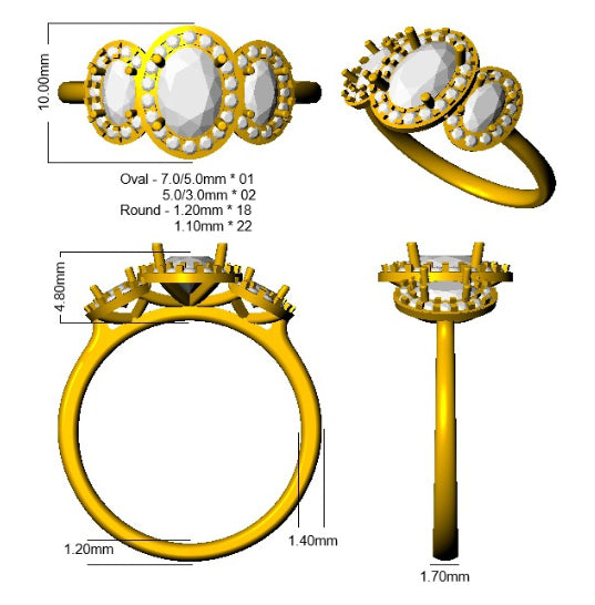SL8356 — Ring - 9k Yellow Gold detail