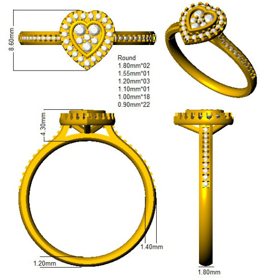 SL8361 — Ring - 9k Yellow Gold detail