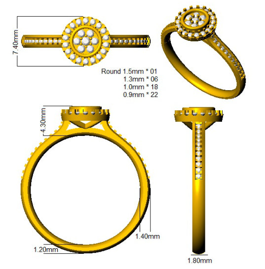 SL8362 — Ring - 9k Yellow Gold detail