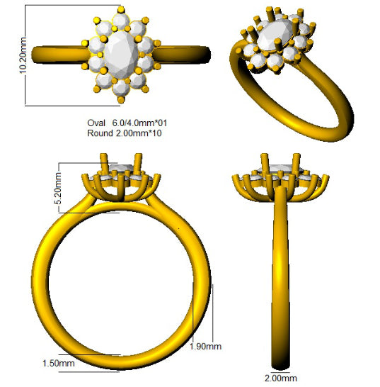 SL8364 — Ring - 9k Yellow Gold detail