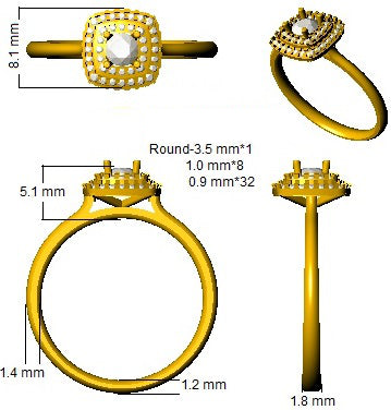 SL8367 — Ring - 9k Yellow Gold detail