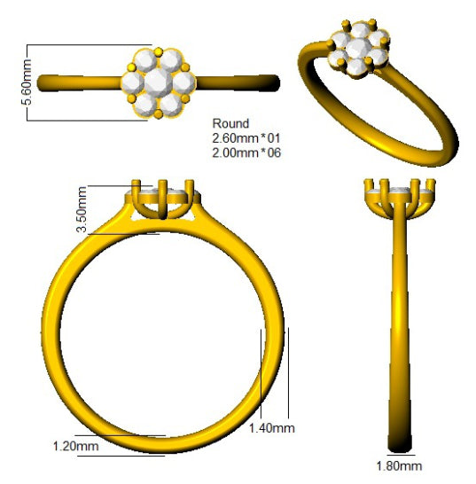 SL8374 — Ring - 9k Yellow Gold detail