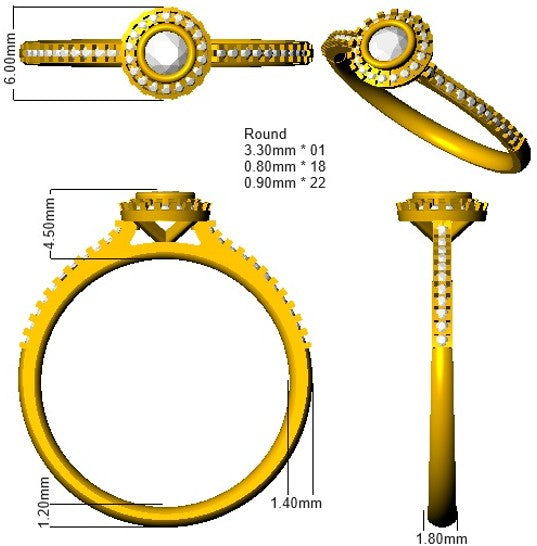 SL8388 — Ring - 9k Yellow Gold detail