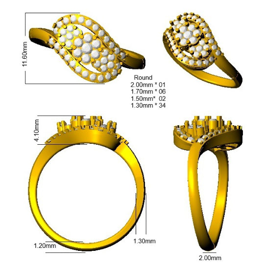 SL8390 — Ring - 9k Yellow Gold detail