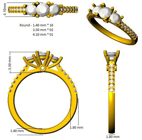SL8392 — Ring - 9k Yellow Gold detail