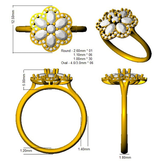 SL8393 — Ring - 9k Yellow Gold detail