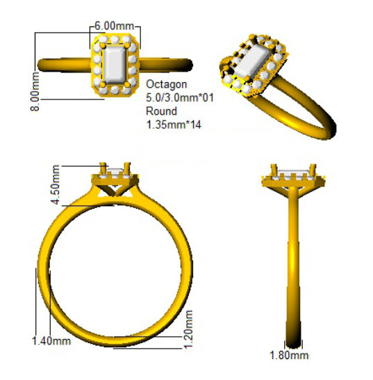 SL8395 — Ring - 9k Yellow Gold detail
