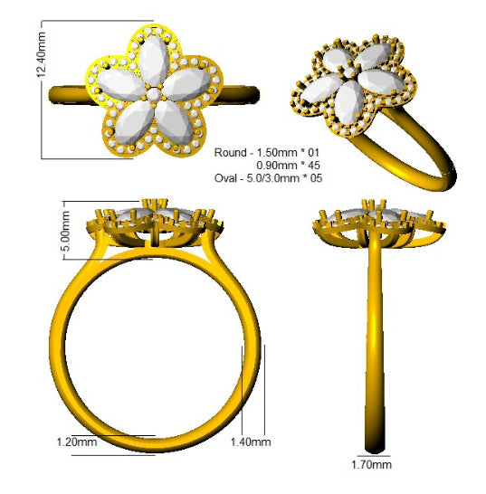 SL8399 — Ring - 9k Yellow Gold detail