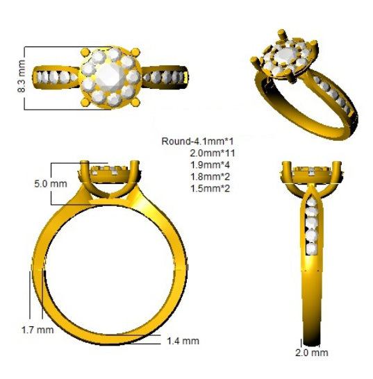SL8402 — Ring - 9k Yellow Gold detail