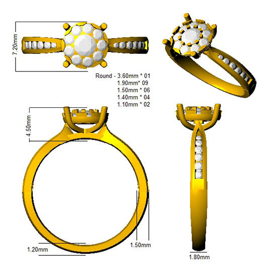 SL8403 — Ring - 9k Yellow Gold detail