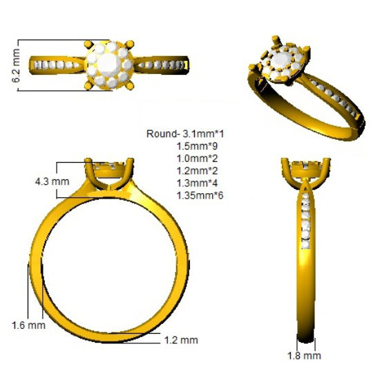 SL8404 — Ring - 9k Yellow Gold detail