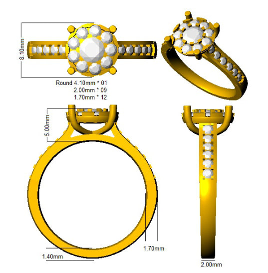 SL8405 — Ring - 9k Yellow Gold detail