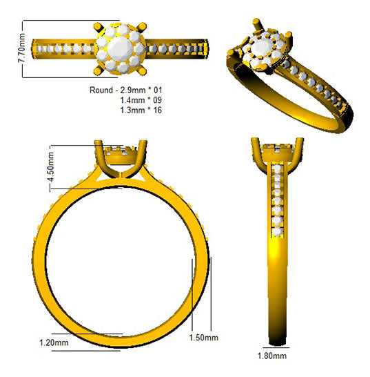 SL8407 — Ring - 9k Yellow Gold detail