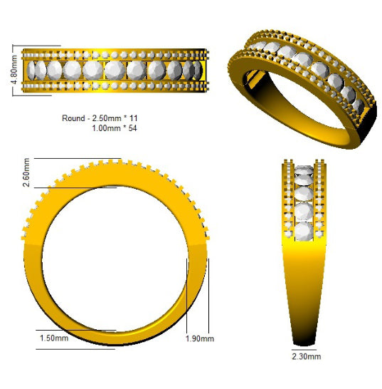 SL8410R — Ring - 9 KT Yellow Gold detail